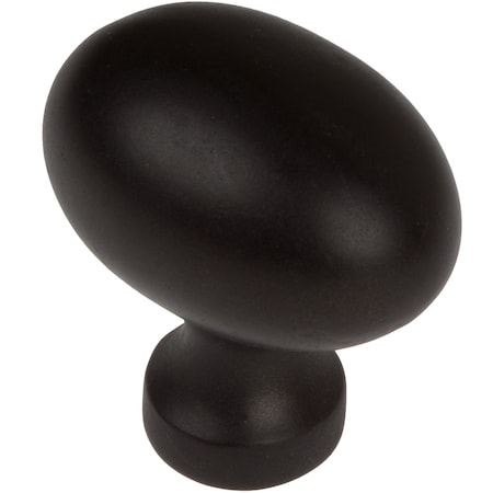 Gliderite Hardware 1-1/8 in. Matte Black Oval Cabinet Knob, 10PK 5417-MB-10